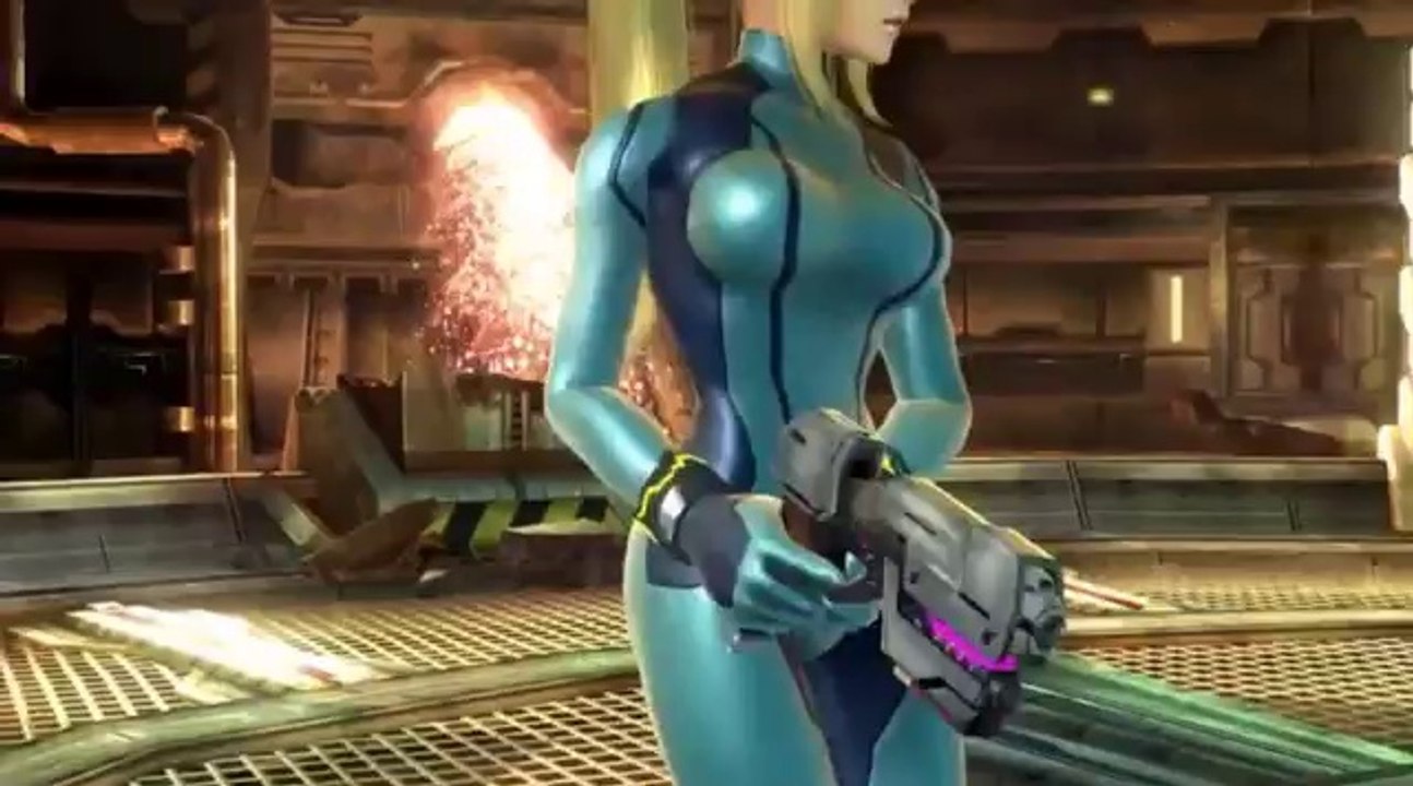 Samus & Zero Suit Samus Gameplay in Smash Bros Wii U & 3DS[360P]