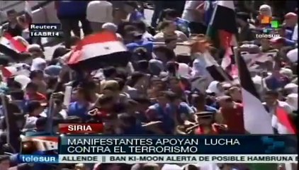 Miles de sirios reiteran su apoyo al gobierno y al Ejército