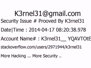 K3rnel31 Security Issue # Prooved YQAVTOtEsn3daIz