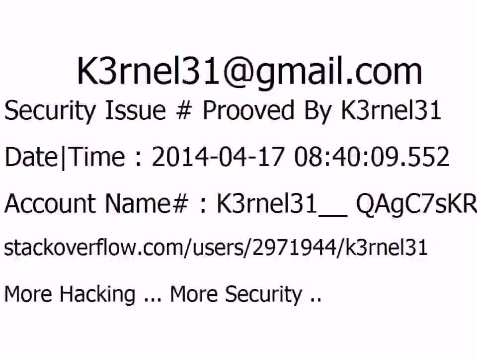 K3rnel31 Security Issue # Prooved QAgC7sKRoYYl4oV