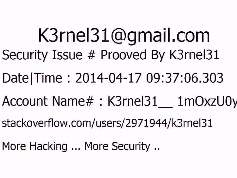 K3rnel31 Security Issue # Prooved 1mOxzU0yjVgEM46