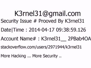 K3rnel31 Security Issue # Prooved 2PBab4OA1qdQ0gV