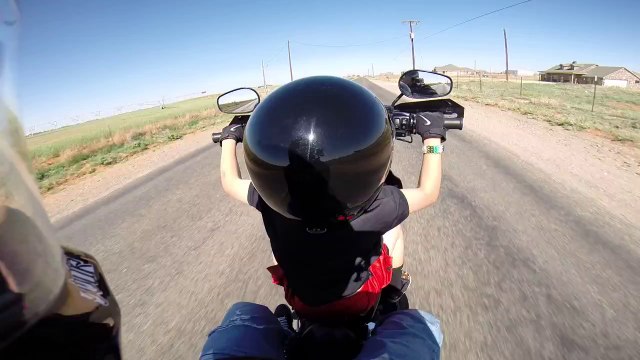 6-year-old Riding Harley-Davidson Dyna Glide T Sport