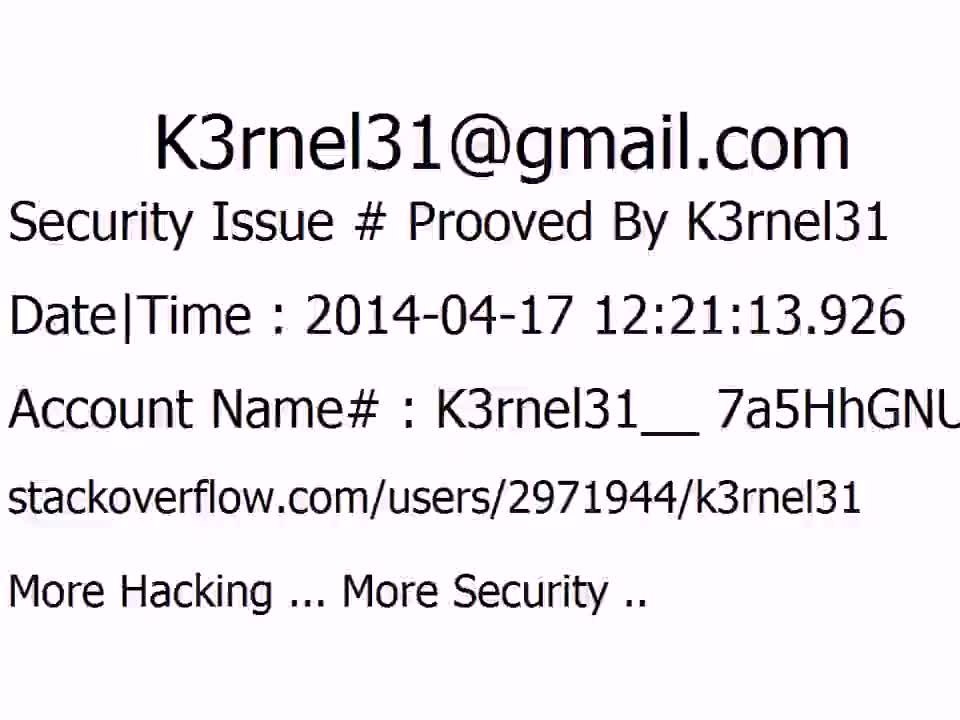 K3rnel31 Security Issue # Prooved 7a5HhGNU6OYwIof
