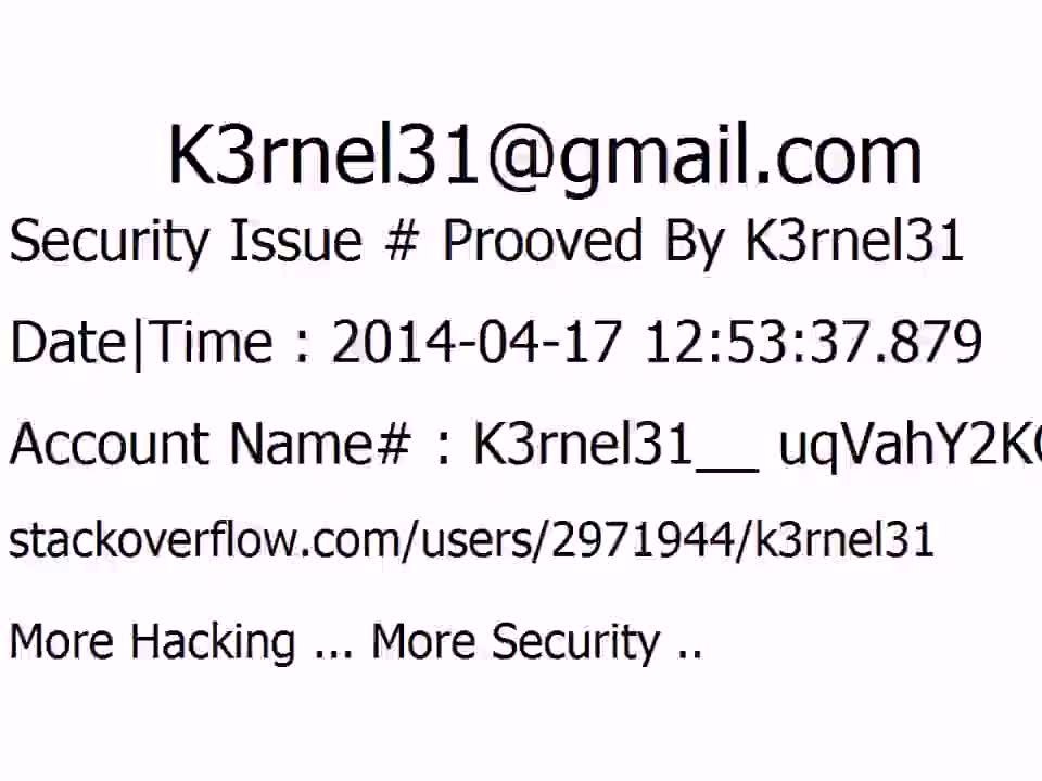 K3rnel31 Security Issue # Prooved uqVahY2KCS1uLmF