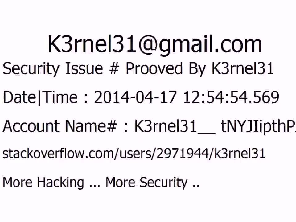 K3rnel31 Security Issue # Prooved tNYJIipthPJGHRc