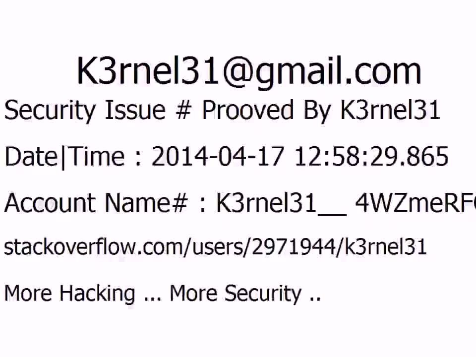 K3rnel31 Security Issue # Prooved 4WZmeRFC6PB9Pg2