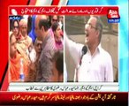 Karachi Leader of MQM Haider Abbas Rizvi addressing with protesters