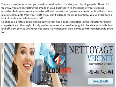 maintenance and a good cleaning service Montreal Cleaning Company