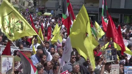 Protestas a favor de presos palestinos