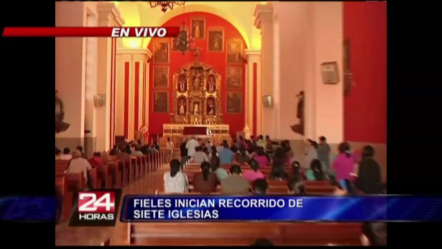 Jueves Santo: cientos de fieles inician recorrido de las siete iglesias