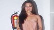 Bollywood Hot Girl Riya Sen in skin-tone gown at Shahrukh Khan's audio release of Bollywood Movie Always Kabhi Kabhi