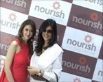 Bollywood Actress Sushmita Sen posing for photographers at Pooja Makhija s well being clinic NOURISH launch