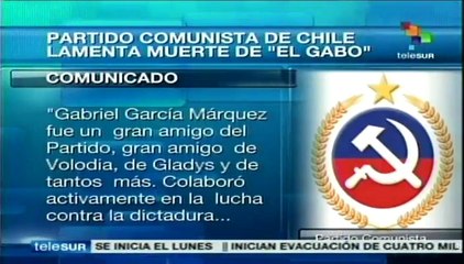 El Partido Comunista de Chile lamenta la muerte de García Márquez