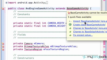 Android AndEngine Tutorial 1.3- Testing an AndEngine Example