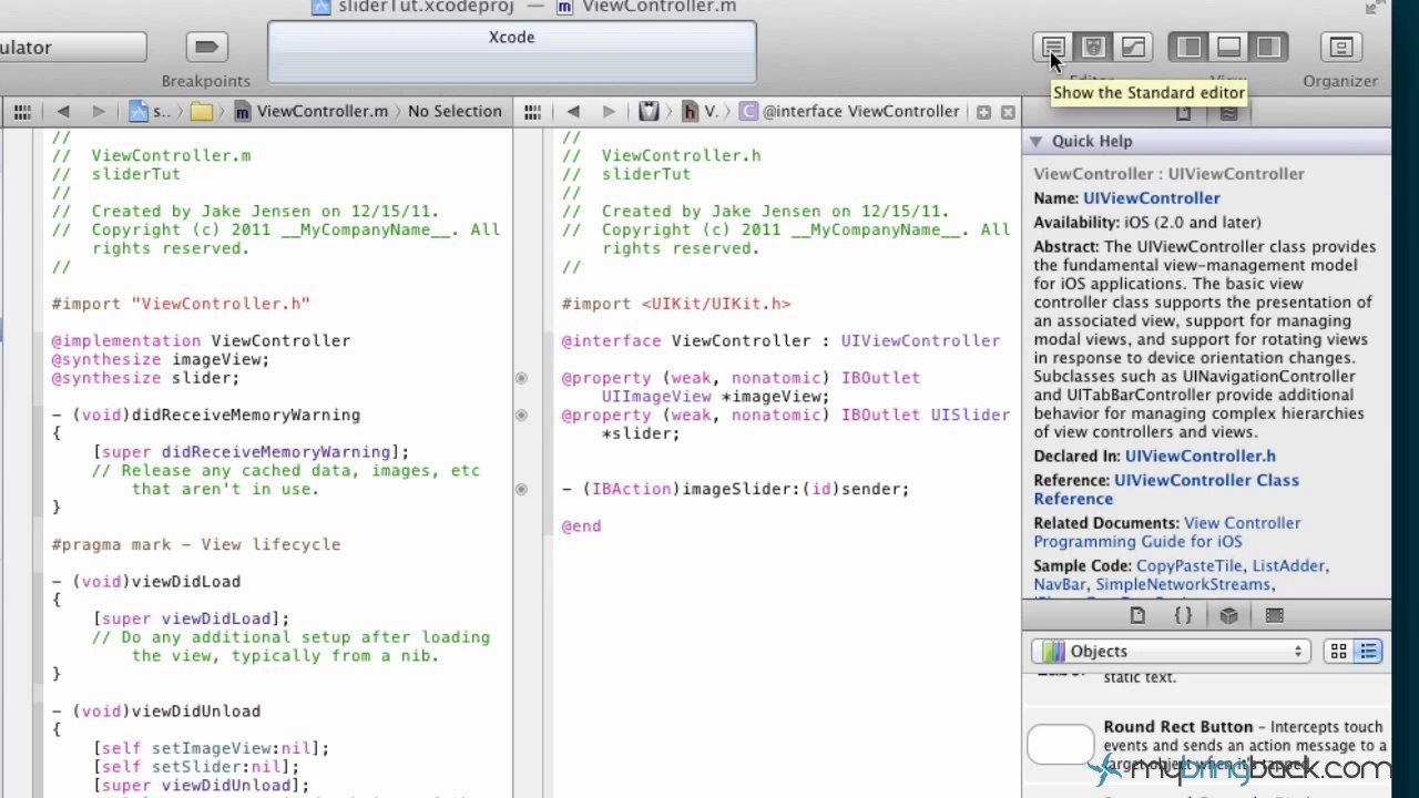 Learn Xcode 4.2 Tutorial iOS iPad iPhone 1.32 Slider Basics pt2