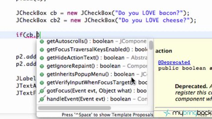 Learn Java Tutorial 1.35- JCheckBox isSelected();