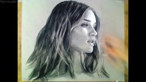 Drawing Rosie huntington Whiteley Time-lapse Art Video