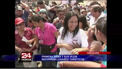 Primera dama Nadine Heredia llegó a Arequipa para pasar fin de semana