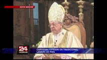 Cardenal Juan Luis Cipriani lavó pies a 12 ancianos en Catedral de Lima