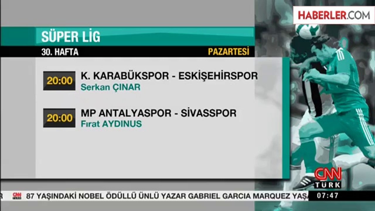 Süper Lig'de 30.Haftanın Programı