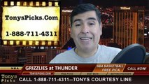Oklahoma City Thunder vs. Memphis Grizzlies Pick Prediction NBA Pro Basketball Playoffs Game 1 Odds Preview 4-19-2014