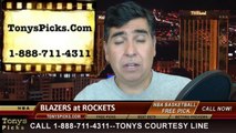 Houston Rockets vs. Portland Trailblazers Pick Prediction NBA Pro Basketball Playoffs Game 1 Odds Preview 4-20-2014