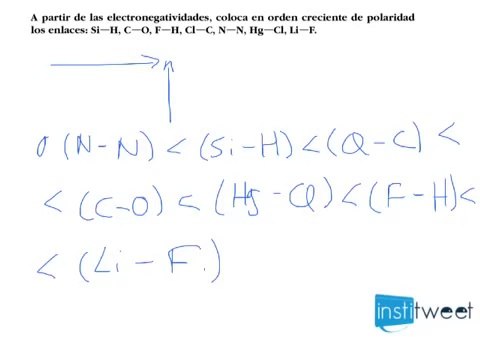 Ordenar según polaridad ejercicio resuelto quimica