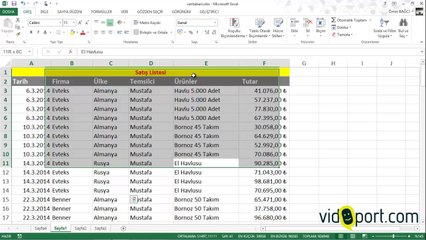 Excel Türkçe - Ömer BAĞCI- Excel'de Metinleri Seçtiğiniz Aralığa Ortalamak