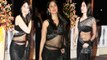 Bollywood Babe Karina Kapoor looks Too Hot in Black Transparent Saree at Imran Khan's wedding reception