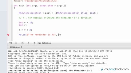 Learn Objective C Tutorial 1.8 Basics of Modulus Operator