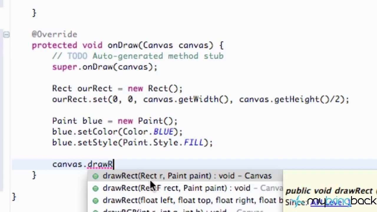Learn Android Tutorial 1.26 - Drawing Rectangles on a Canvas