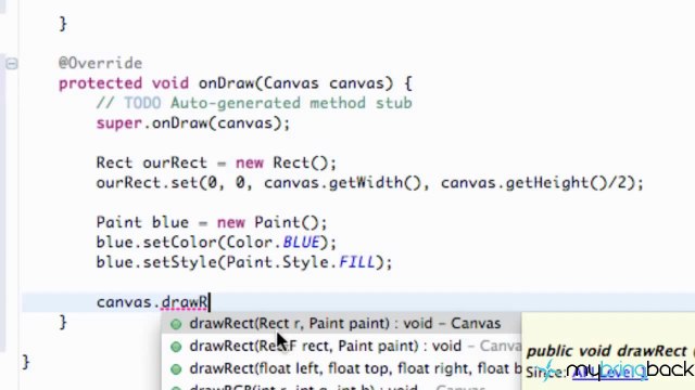 Learn Android Tutorial 1.26 - Drawing Rectangles on a Canvas