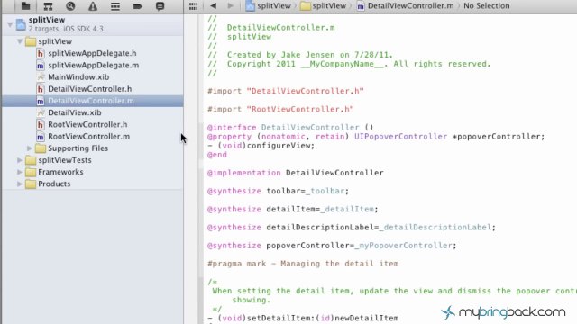 Learn Xcode 4 Tutorial iOS iPad iPhone 1.12 Intro to SplitView App