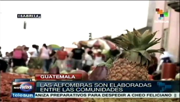 En medio de alfombras de aserrín reciben en Guatemala la Semana Santa