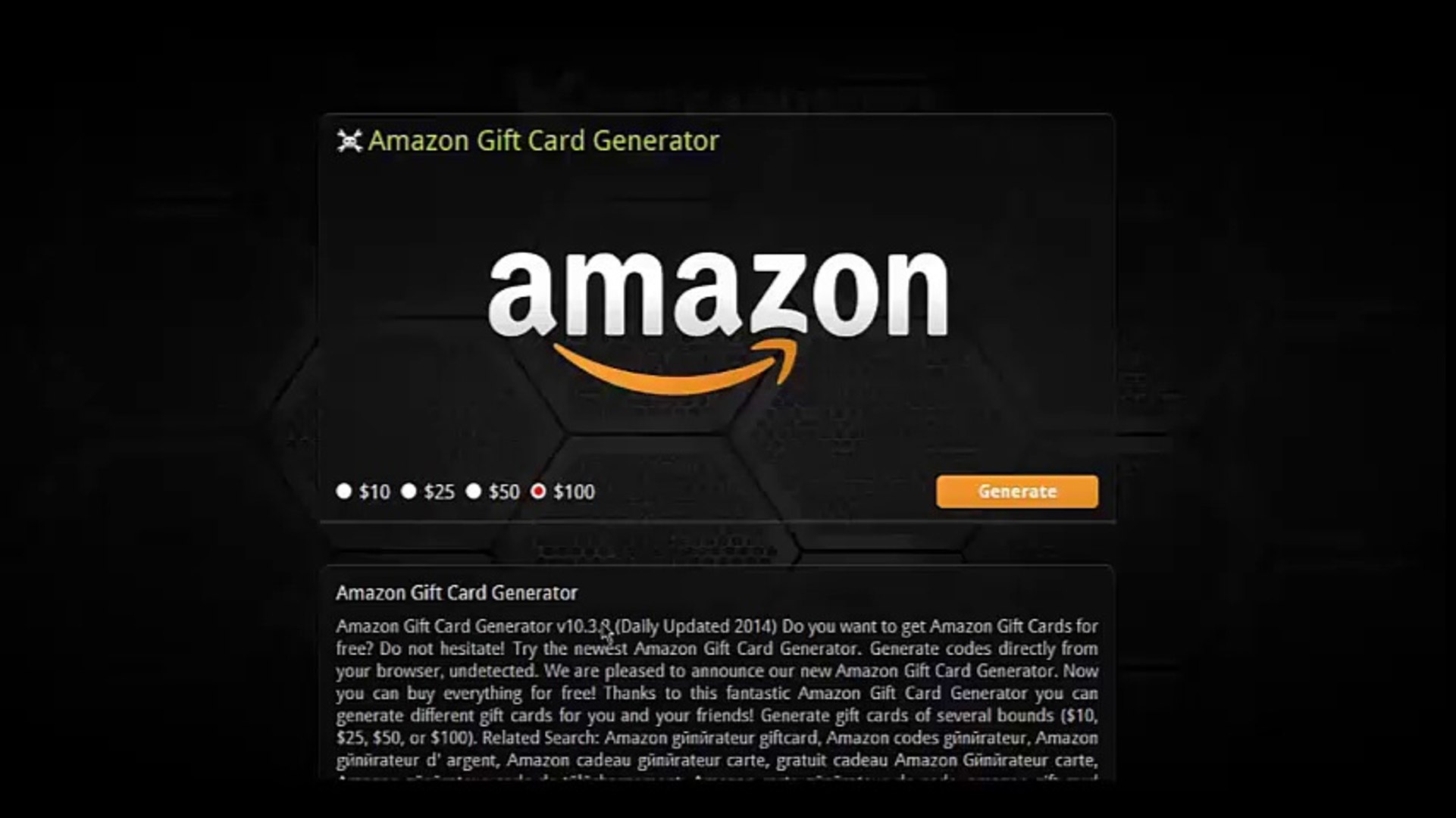 Generateur Carte Cadeau Amazon - Avoir Des Chèque Cadeau Amazon gratuit  2015 - video Dailymotion