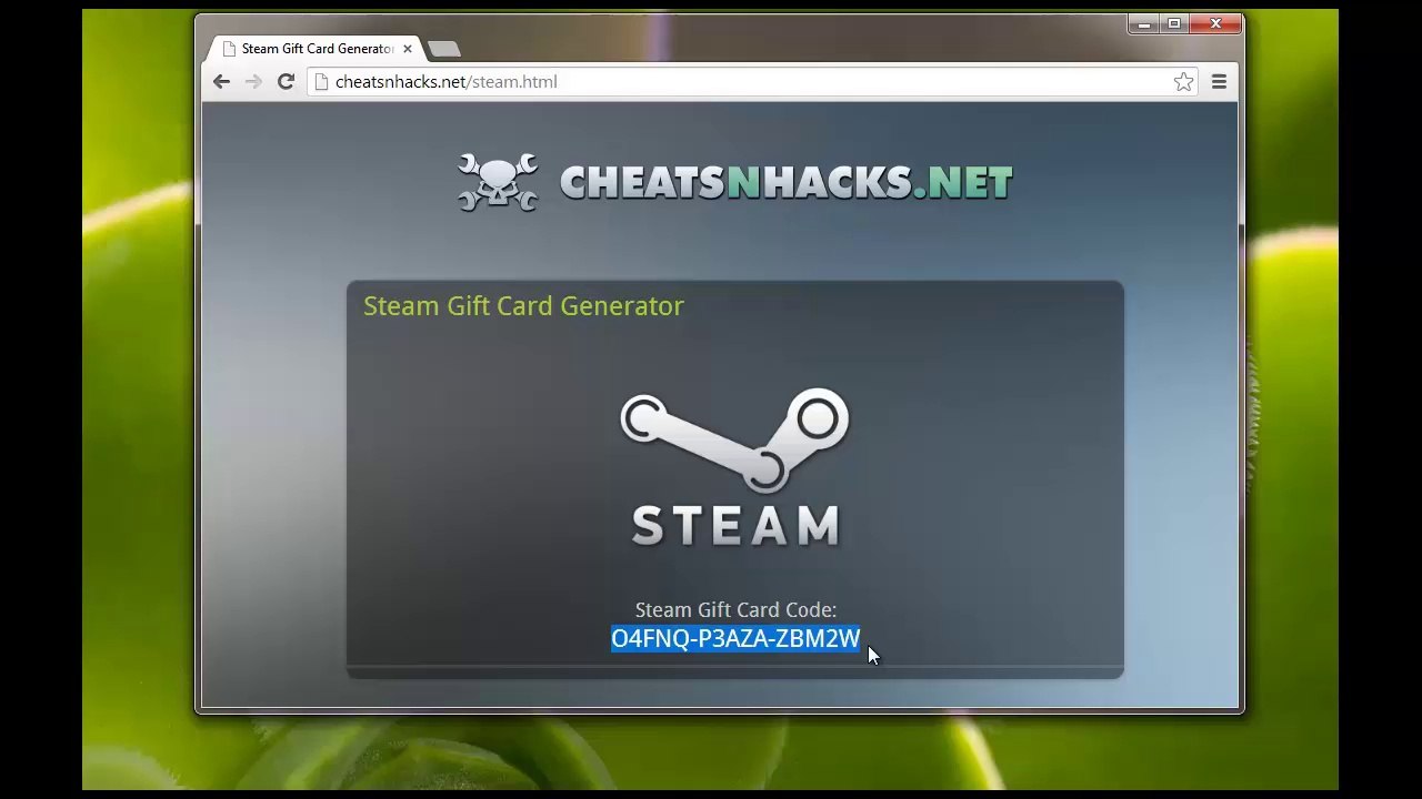 Gratuit Carte-cadeau Générateur FREE Hack Steam Gift Card Generator - Wallet Code Generator 2014