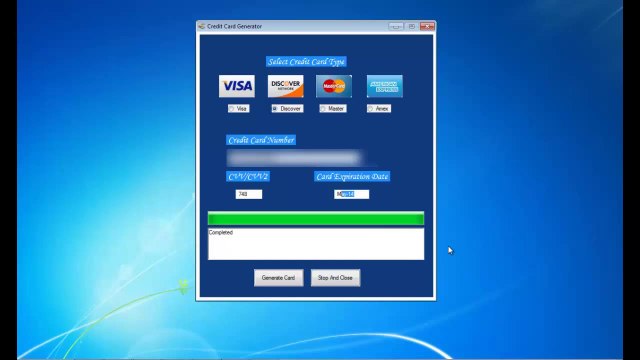 Credit Card Generator with CVV and expiry date 2014