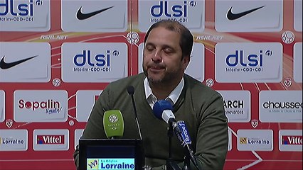 Conférence de presse AS Nancy-Lorraine - Dijon FCO (2-1) : Pablo  CORREA (ASNL) - Olivier DALL'OGLIO (DFCO) - 2013/2014