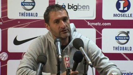 Conférence de presse FC Metz - CA Bastia (1-0) : Albert CARTIER (FCM) - Stéphane ROSSI (CAB) - 2013/2014