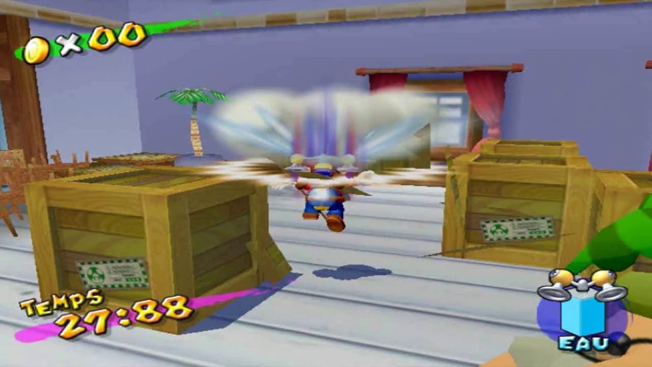 Super Mario Sunshine - Place Delfino - Soleil 11 : Challenge des caisses