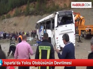 Isparta'da Yolcu Otobüsünün Devrilmesi