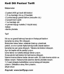 Kedi Dili Pastasi Tarifi