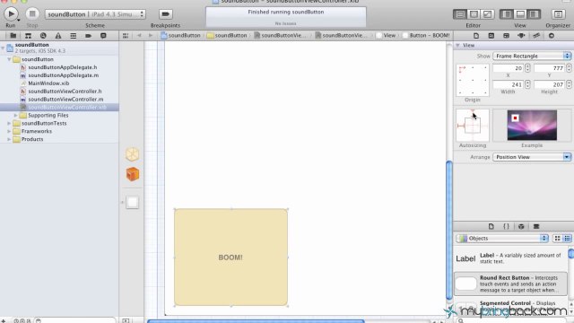 Learn Xcode 4 Tutorial iOS iPad iPhone 1.21 Object Orientation & Sizing