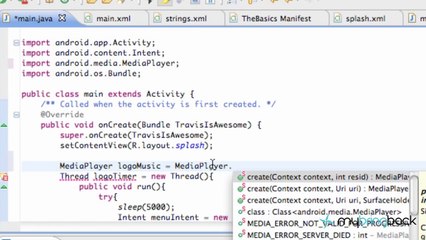 Learn Android Tutorial 1.9- Adding Sound with MediaPlayer