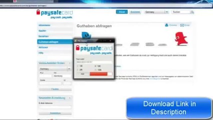 Paysafecard Code Generator April 2014 100% Working