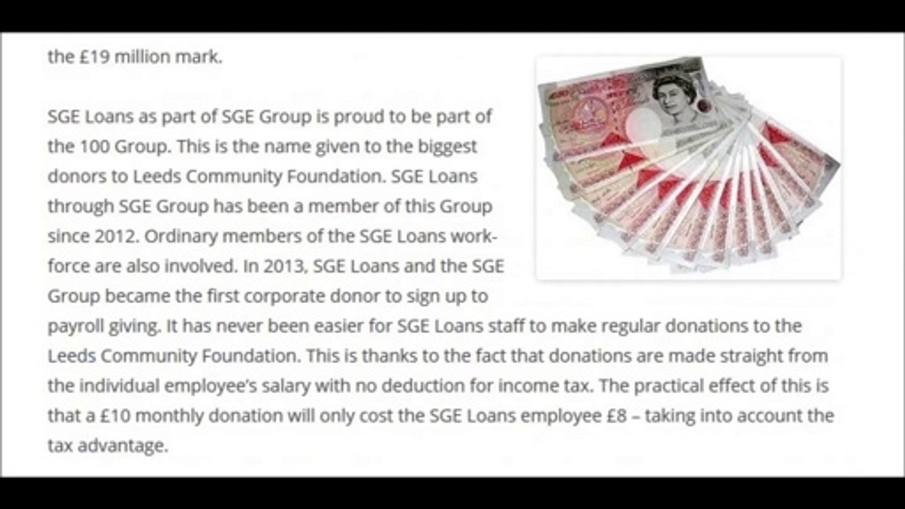 SGE Loans staff can now donate to local charity via payroll giving scheme