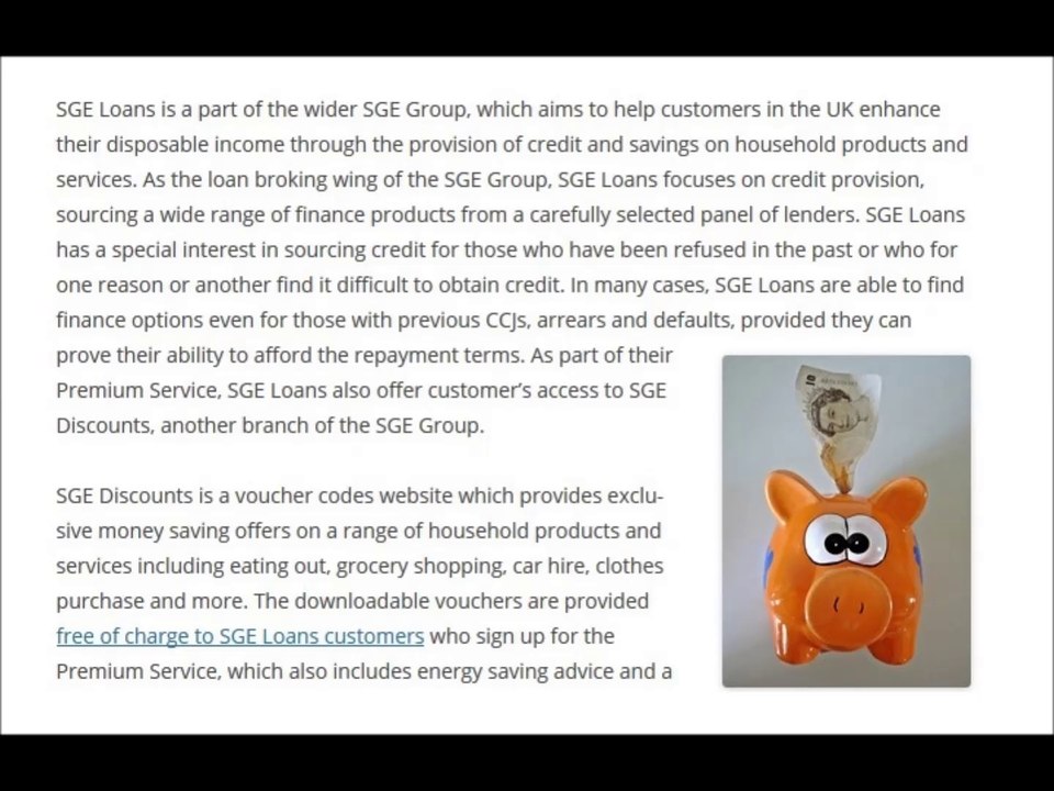SGE Loans / Discounts and Savings on Household Goods and Services