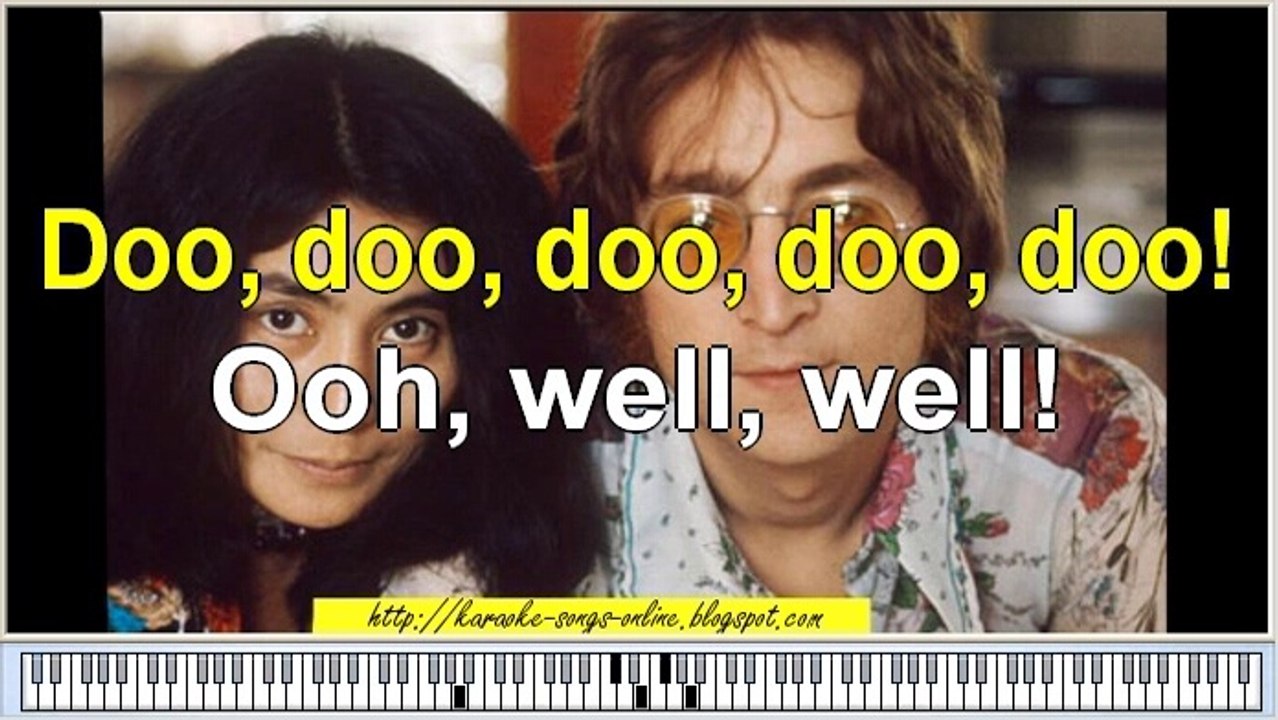 John Lennon -"Woman" karaoke song online instrumental version wit lirycs on the screen