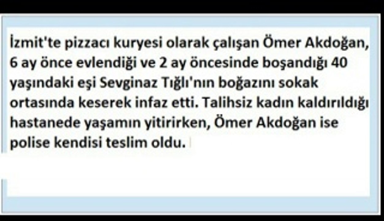 İzmit'te sokak ortasında dehşet infaz! Eski Karısını Sokak Ortasında Boğazını Kesti!Sebebini Oğlu Açıkladı Sokak ortasında tüyler ürperten cinayet - Boşandığı Karısının Boğazını Sokak Ortası Kesti - Karısının Boğazını Sokak Ortasında Kesip Öldürdü!